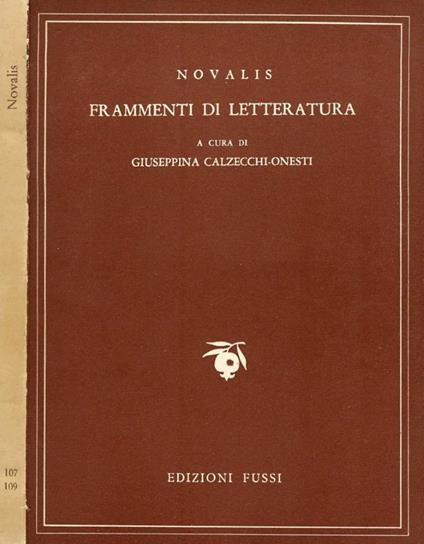 Frammenti di letteratura - copertina