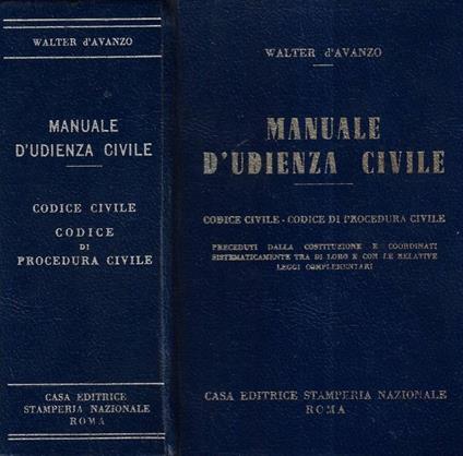 Manuale d' udienza civile - copertina