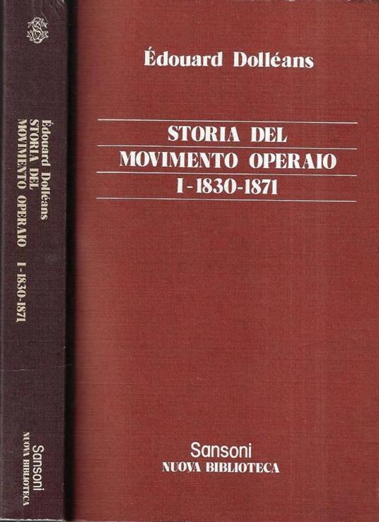 Storia del movimento operaio I - copertina