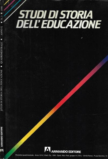 Studi di storia dell' educazione Anno X n. 3 - copertina