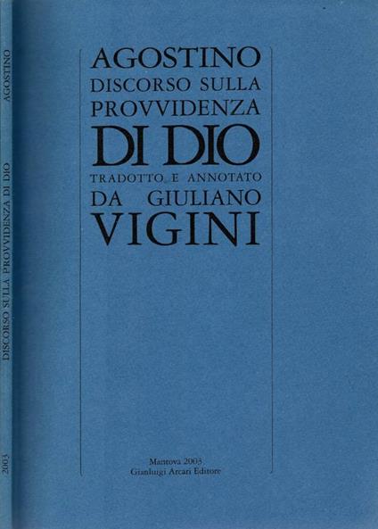 Discorso sulla provvidenza di Dio: Tradotto e annotato da Gi - copertina