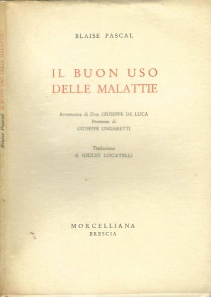 Il buon uso delle malattie - Blaise Pascal - copertina