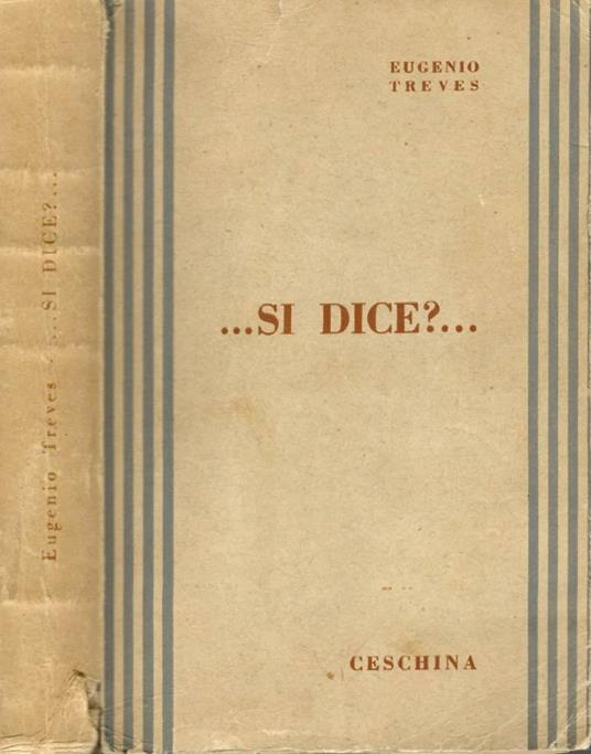 ...Si dice ? - Eugenio Treves - copertina