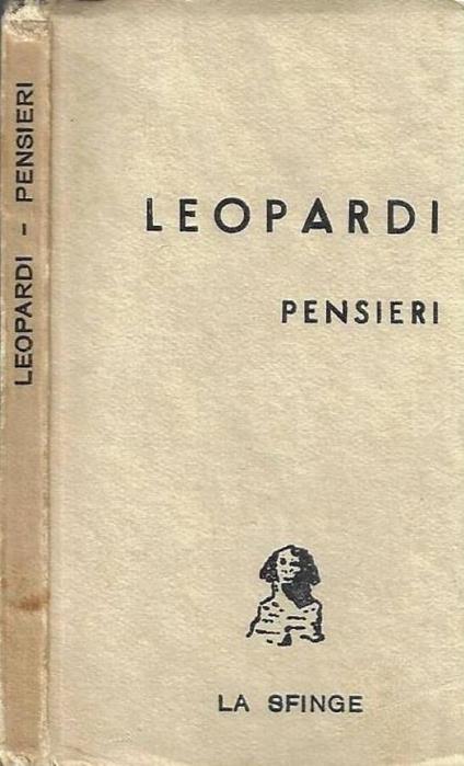 Pensieri - Giacomo Leopardi - copertina