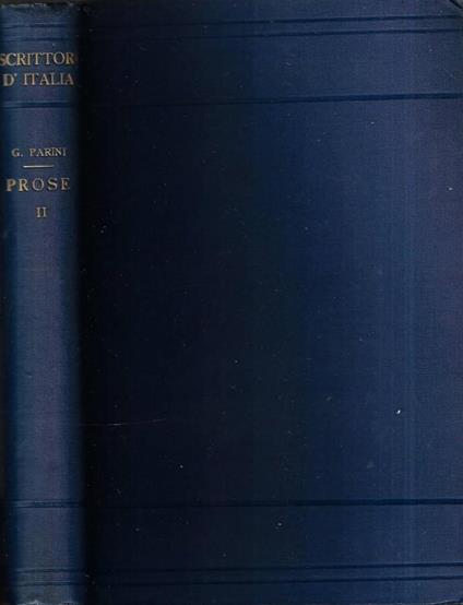 Prose Vol. II - Giuseppe Parini - copertina