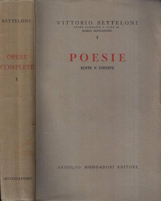 Poesie - Vittorio Betteloni - copertina