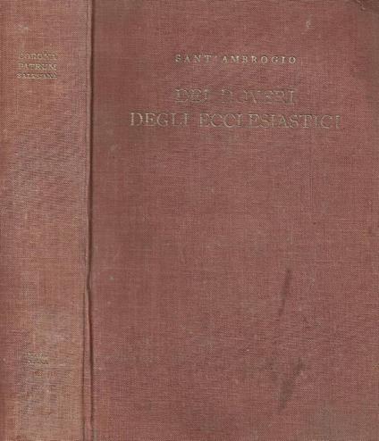 Dei doveri degli eccesiastici - Ambrogio (sant') - copertina