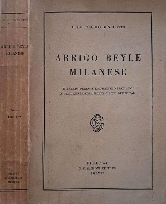 Arrigo Beyle milanese - copertina