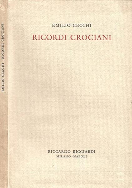 Ricordi crociani - Emilio Cecchi - copertina