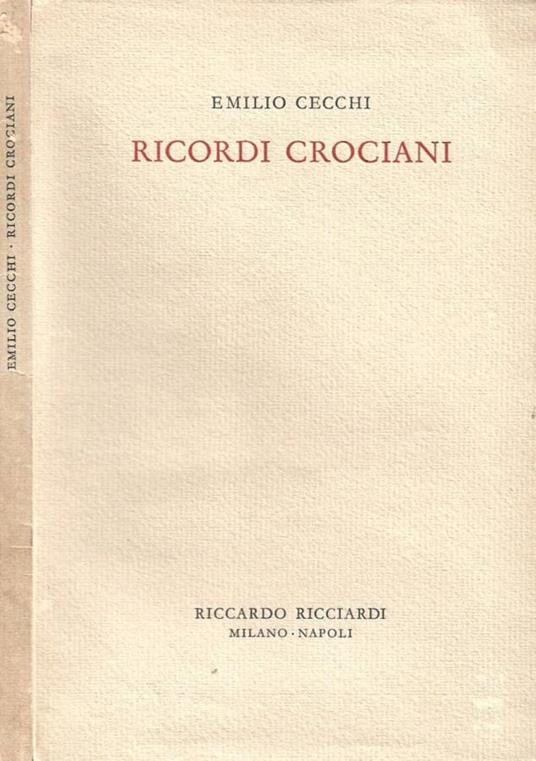 Ricordi crociani - Emilio Cecchi - copertina