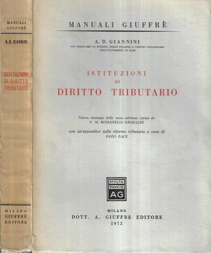 Istituzioni di diritto tributario - copertina