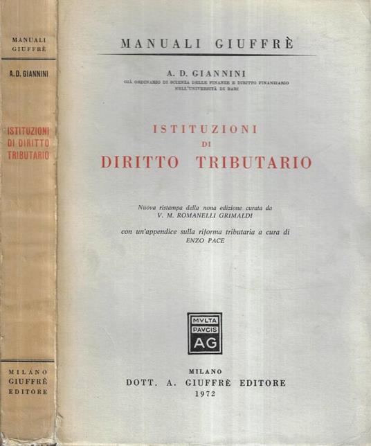 Istituzioni di diritto tributario - copertina