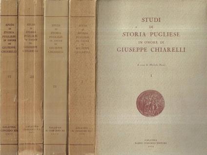 Studi di storia pugliese in onore di Giuseppe Chiarelli Vol - copertina