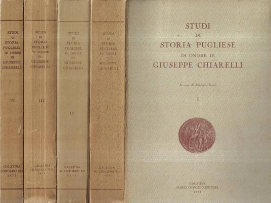 Studi di storia pugliese in onore di Giuseppe Chiarelli Vol - copertina