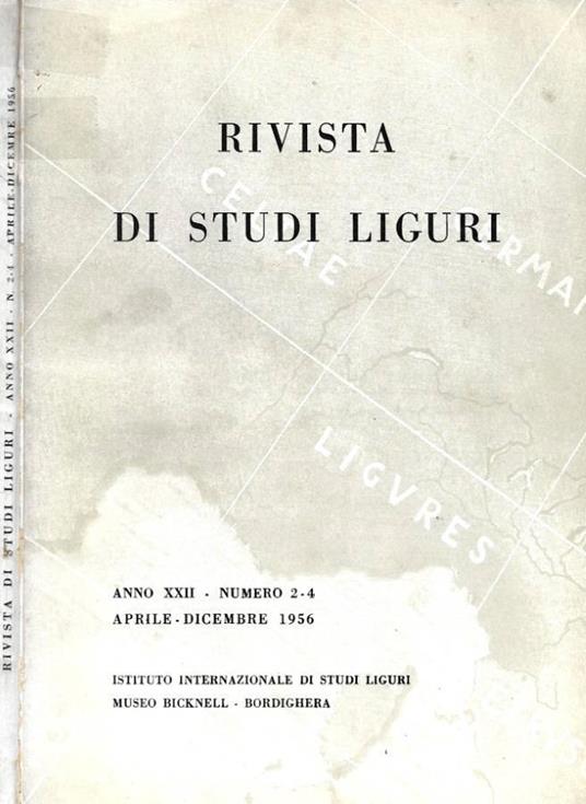 Rivista di studi liguri. Anno XXII - Numero 2-4, aprile-dice - copertina