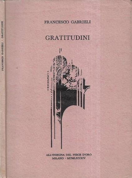 Gratitudini - Francesco Gabrieli - copertina