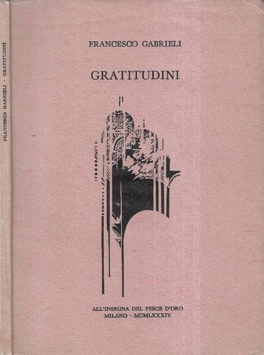 Gratitudini - Francesco Gabrieli - copertina