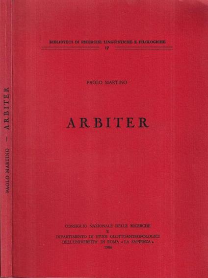 Arbiter - Paolo Martino - copertina