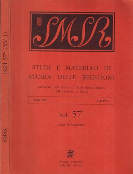 Studi e materiali di storia delle religioni Vol. 57 - copertina