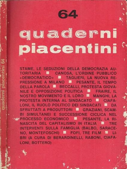 Quaderni piacentini 64 - copertina