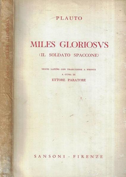 Miles gloriosus - copertina