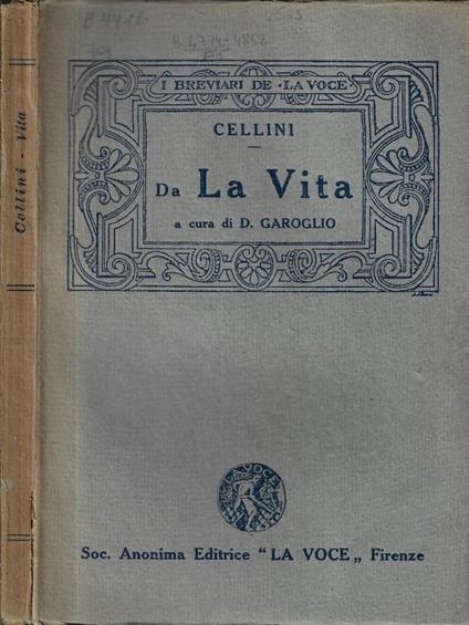 La vita - Benvenuto Cellini - copertina