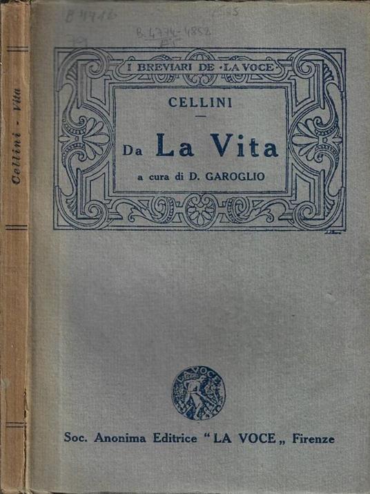 La vita - Benvenuto Cellini - copertina