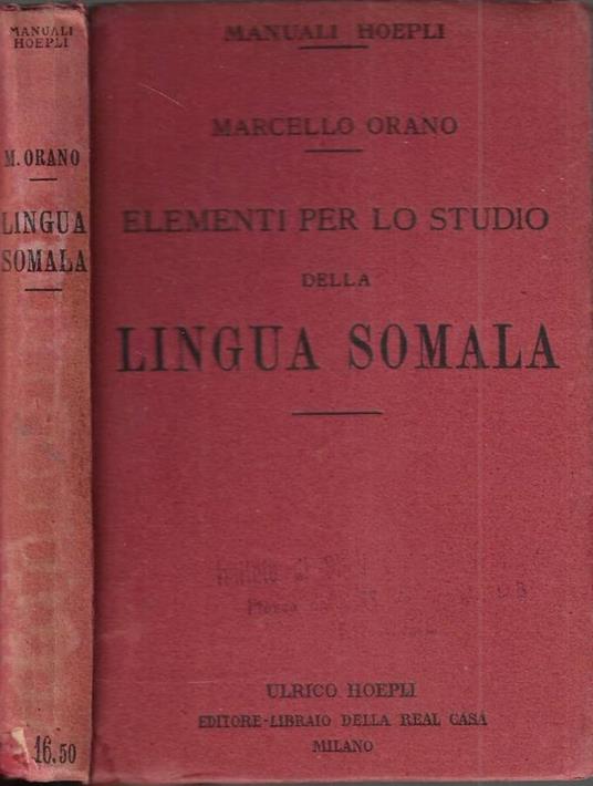 Elementi per lo studio della lingua somala - copertina