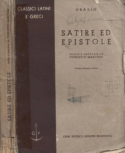 Satire ed epistole - copertina