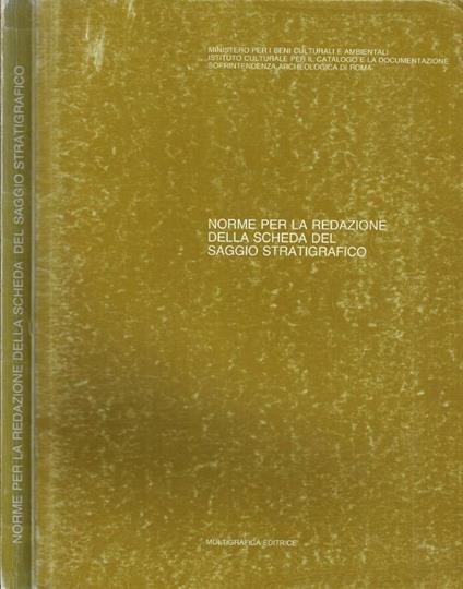 Norme per la redazione della scheda del saggio stratigrafico - copertina