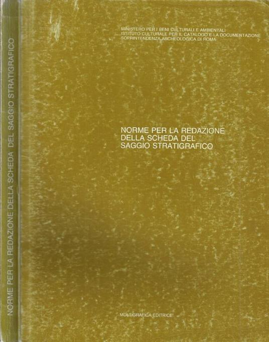 Norme per la redazione della scheda del saggio stratigrafico - copertina