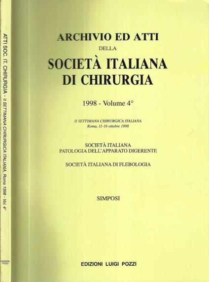 Archivio ed atti Vol. IV 1998 - copertina