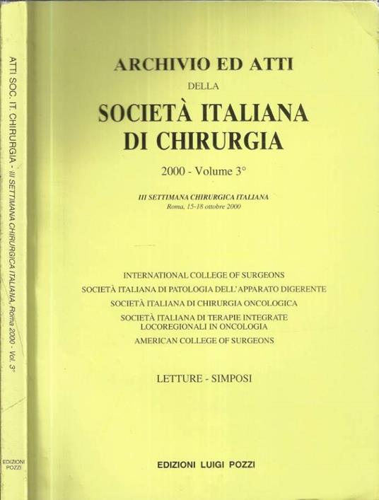 Archivio ed atti Vol. III 2000 - copertina