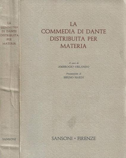 La Commedia di Dante distribuita per materia - copertina