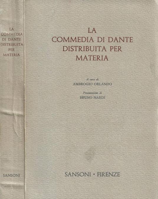 La Commedia di Dante distribuita per materia - copertina