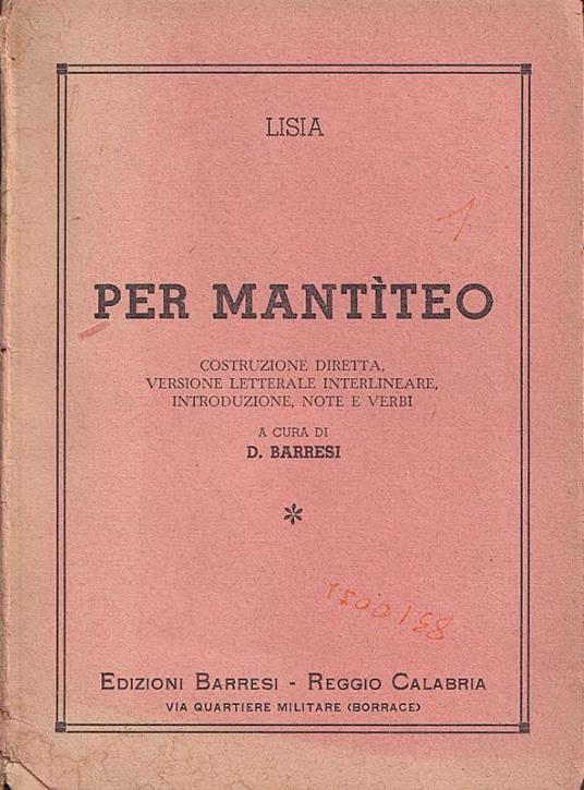 Per mantìteo - copertina