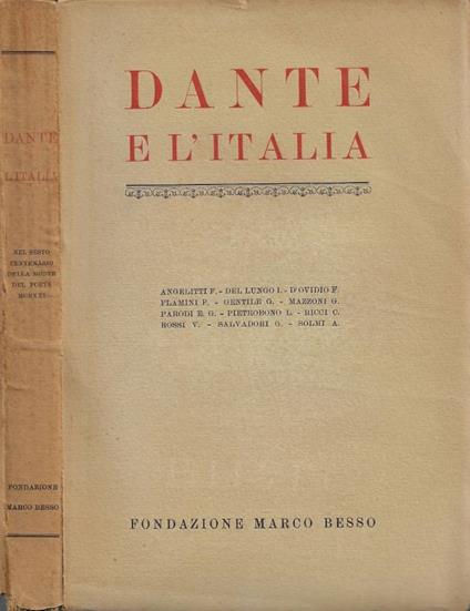 Dante e l'Italia - copertina