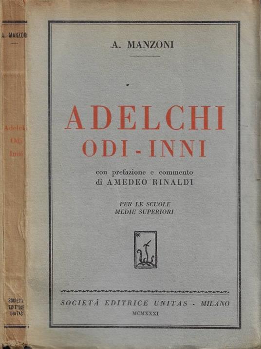 Adelchi. Odi. Inni - copertina