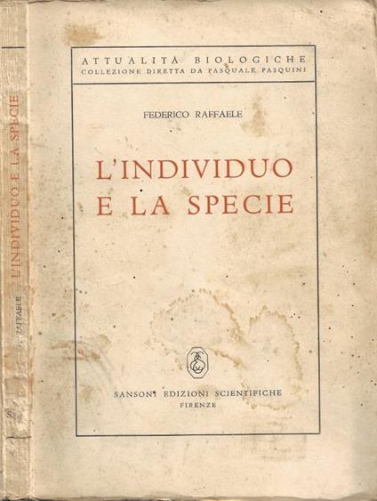L'Individuo e la Specie - copertina