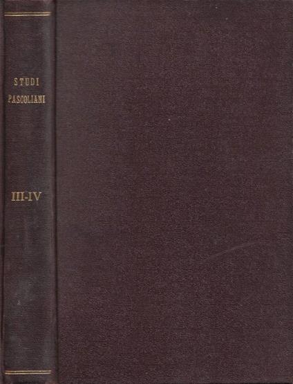 Studi Pascoliani a Cura della Società Italiana Giovanni Pasc - copertina