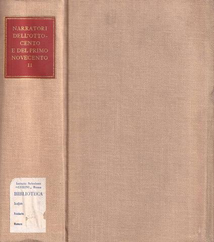 Narratori dell'Ottocento e del primo Novecento, tomo II - copertina