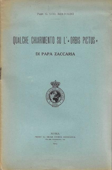 Qualche Chiarimento su l'Orbis Pictus di Papa Zaccaria (Estr - copertina