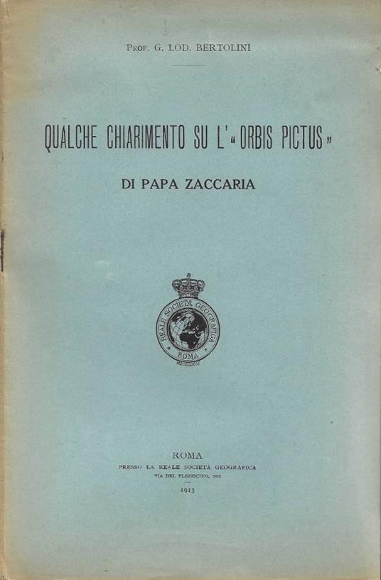 Qualche Chiarimento su l'Orbis Pictus di Papa Zaccaria (Estr - copertina