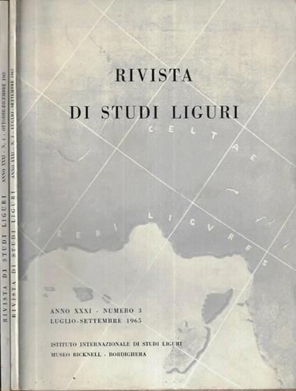 Rivista di studi liguri Anno XXXI n. 3, 4 - copertina