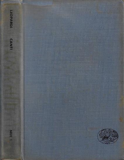 Canti - Giacomo Leopardi - copertina