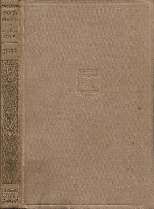 Poemetti e Liriche - copertina