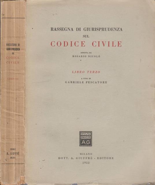 Rassegna di giurisprudenza sul codice civile libro III - copertina