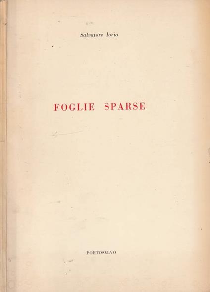 Foglie sparse - Salvatore Iorio - copertina