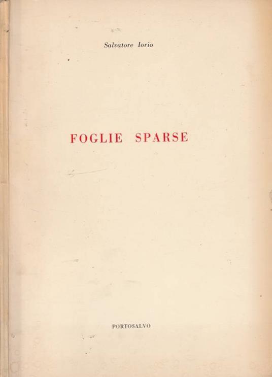 Foglie sparse - Salvatore Iorio - copertina