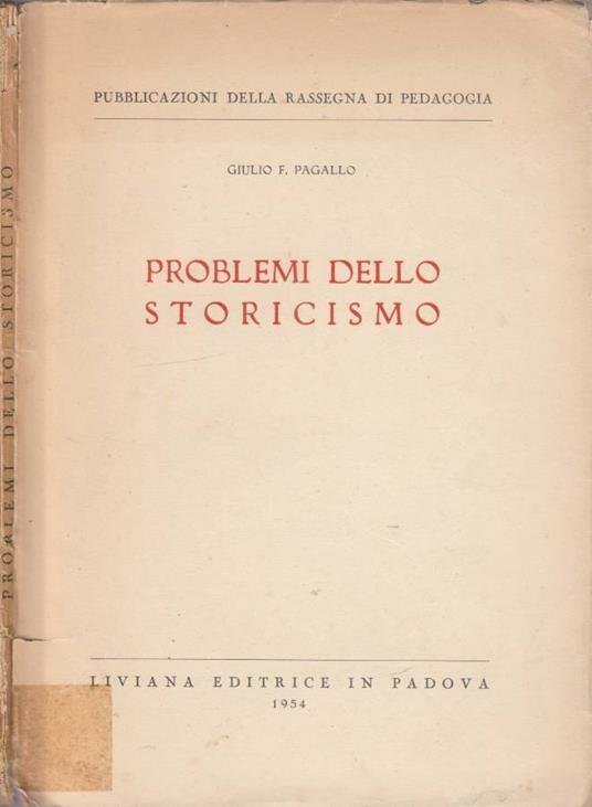 Problemi dello storicismo - copertina